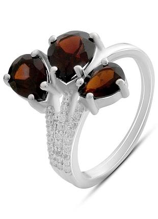 Серебряное кольцо komilfo с натуральным гранатом 4.313ct, вес изделия 4,92 гр (2182245) 17.5 размер