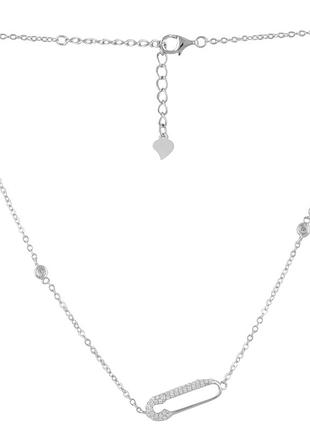 Серебряное колье komilfo с фианитами, вес изделия 2,94 гр (2102793) 420460 размер