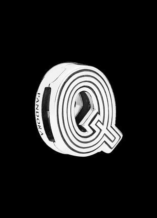 Серебряное ожерелье pandora "буква q"