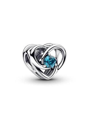 Срібна намистина pandora "переплетені серце та камінці"