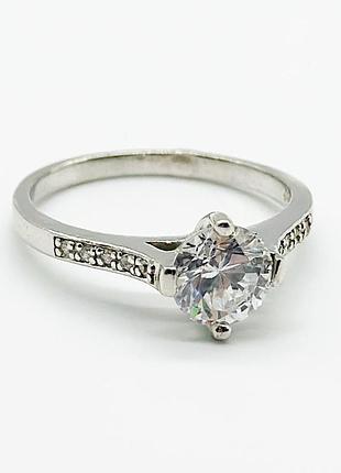 Серебряное кольцо со вставкой фианит, размер 22,0, вес: 4.0 г