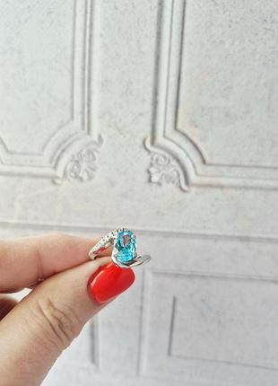 Срібна каблучка з натуральним топазом
