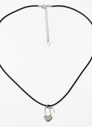 Серебряное колье родированное, размер 39,5 см x 0,15 см, вес: 2.6 г