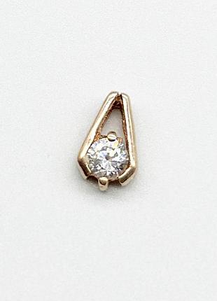 Серебряная подвеска позолоченная со вставкой фианит