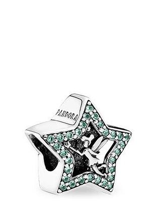Серебряное кольцо pandora disney "tinker bell star"