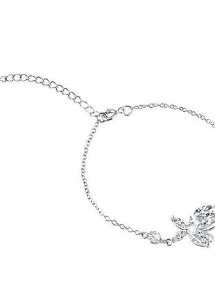 Серебряный браслет с фианитами, размер 16 см x 5 см, вес: 3.4 г
