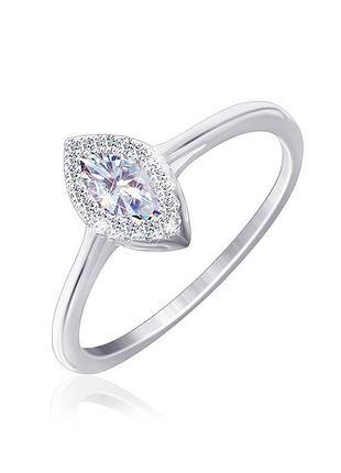 Серебряное кольцо с фианитами, размер 17,0, вес: 1.5 г