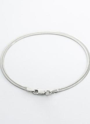 Серебряный браслет, плетение плоская лента, размер 18 см x 0,25 см, вес: 3.1 г