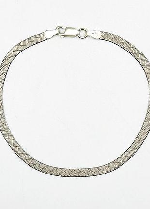 Серебряный браслет, плетение плоская лента, размер 19 см x 0,3 см, вес: 2.9 г