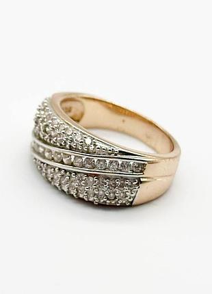 Серебряное кольцо с фианитами, размер 17,0, вес: 6.1 г