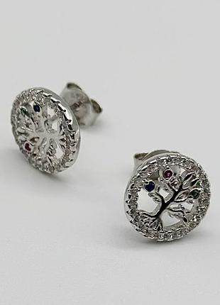 Серебряные серьги с фианитами