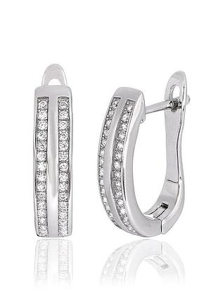 Серебряные серьги с фианитами