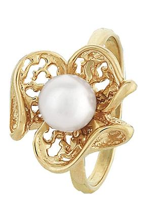 Серебряное кольцо со вставкой sea shell pearl, размер 17,5, вес: 3.7 г