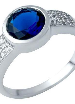 Серебряное кольцо komilfo с сапфиром nano 1.702ct, вес изделия 3,45 гр (1937815) 17 размер