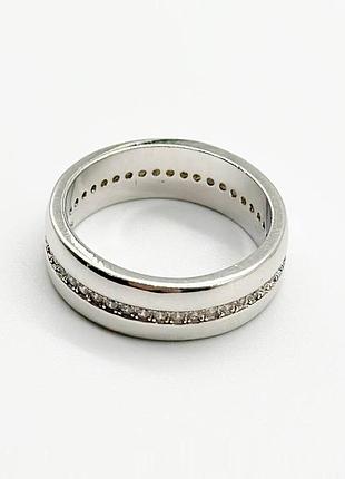 Серебряное кольцо в стиле "bvlgari" со вставкой фианит, размер 17,0, вес: 5.1 г