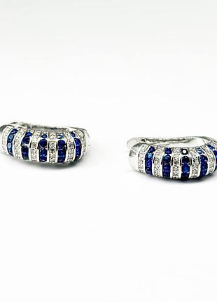 Серебряные серьги с фианитами