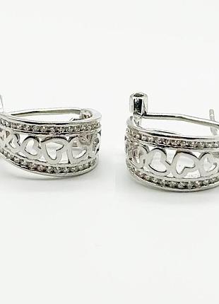 Серебряные серьги с фианитами
