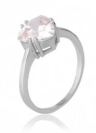 Серебряное кольцо с фианитами, размер 15,5, вес: 2.8 г