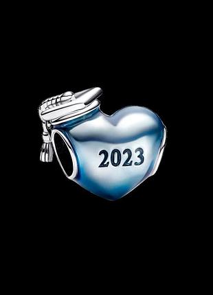 Серебряная бусина pandora "выпускник 2023"