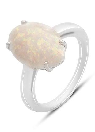 Срібне кільце komilfo з опалом 2.2ct, вага виробу 3,26 г (2169888) 18.5 розмір