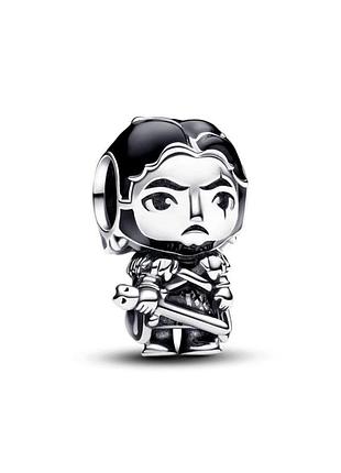 Серебряная бусина pandora "джон сноу" игра престолов