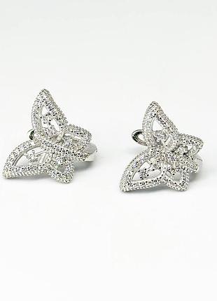 Серебряные серьги с фианитами
