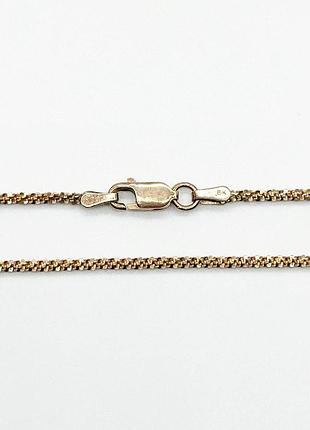 Серебряная цепочка позолоченная, плетение рок, размер 45 см x 0,2 см, вес: 3.7 г
