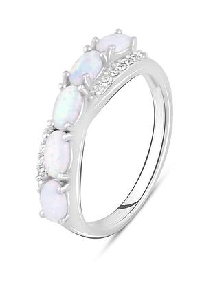 Серебряное кольцо komilfo с опалом 0.671ct, вес изделия 2,98 гр (2113645) 18 размер