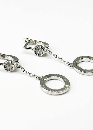 Серебряные серьги в стиле "bvlgari" с фианитами