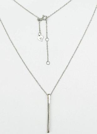 Серебряное колье родированное одинарное, размер 48 см x 0,1 см, вес: 3.3 г