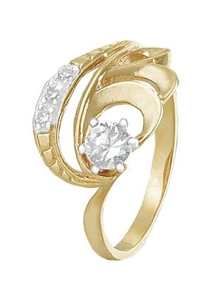 Серебряное кольцо с фианитами, размер 16,0, вес: 1.8 г