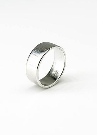 Серебряное кольцо широкое в стиле минимализм, размер 20,5, вес: 5.0 г