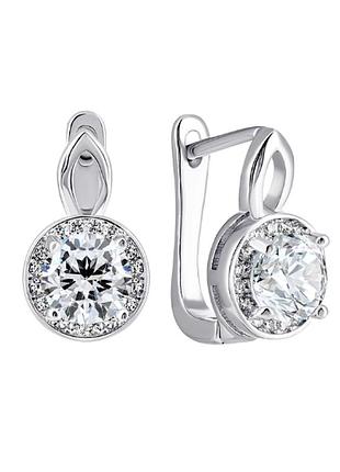 Серебряные серьги с фианитами