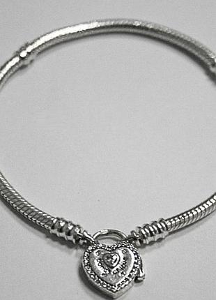 Серебряный браслет в стиле "pandora" с фианитами