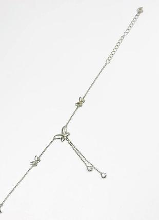 Серебряный браслет со вставкой swarovski zirconia, размер 16 см x 0,1 см, вес: 3.7 г