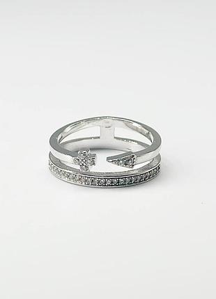 Серебряное кольцо ярусное дорожки, размер 16,5, вес: 2.8 г