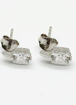 Серебряные серьги с фианитами