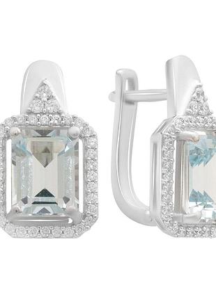 Срібні сережки komilfo з натуральним топазом 6.572ct (2188322)