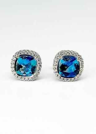 Серебряные серьги с фианитами