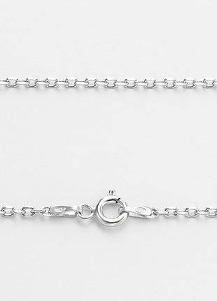Серебряная цепь якорь, размер 90 см x 0,15 см, вес: 5.5 г
