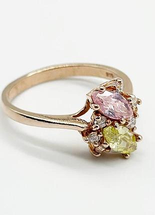 Серебряное кольцо со вставкой фианит, размер 19,0, вес: 3.6 г
