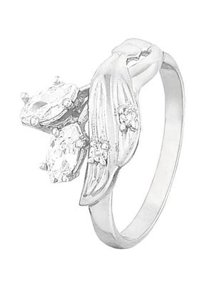 Серебряное кольцо со вставкой фианит, размер 16,5, вес: 2.5 г