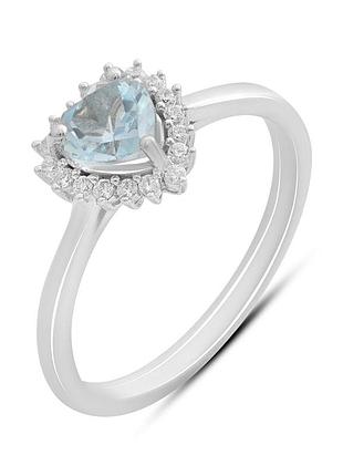 Серебряное кольцо komilfo с натуральным топазом 1.225ct, вес изделия 2,48 гр (2188452) 18.5 размер