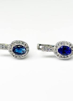 Серебряные серьги с фианитами