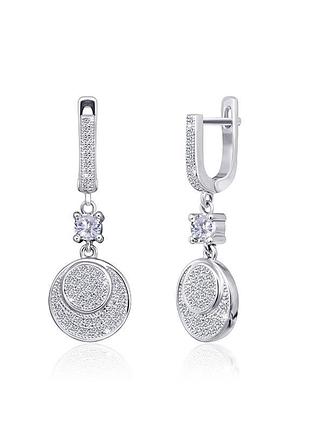 Серебряные серьги с фианитами
