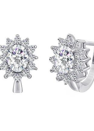 Серебряные серьги с фианитами