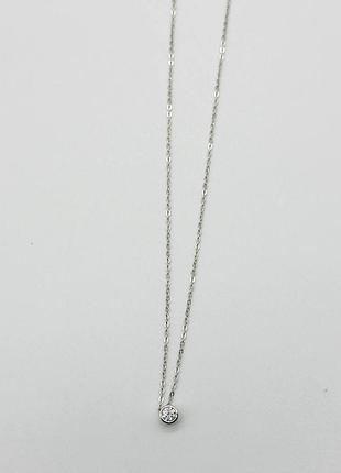 Серебряное колье со вставкой swarovski zirconia