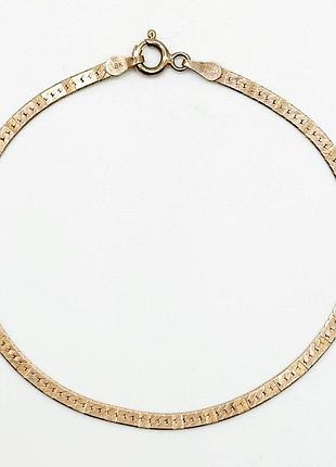 Серебряный браслет, плетение плоская лента, размер 18 см x 0,25 см, вес: 2.0 г