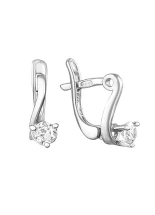 Серебряные серьги с фианитами