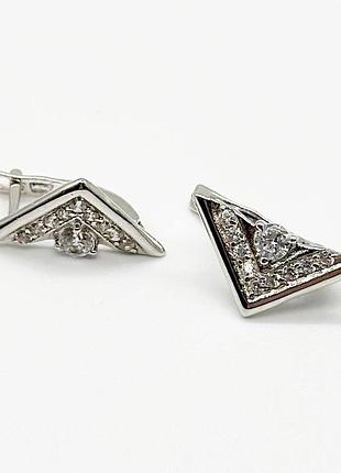 Серебряные серьги с фианитами